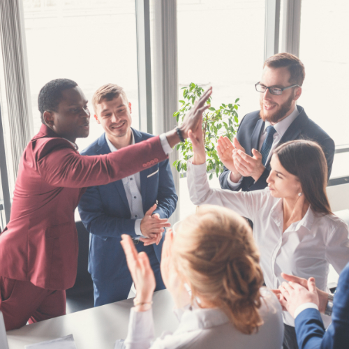 Business Team High Five